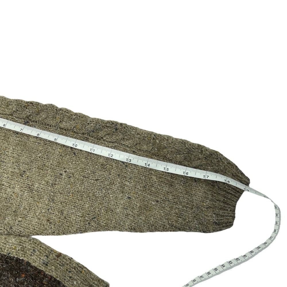 Capacity L Brown Colorblock Sweater Cable Knit Wool Blend‎ Vintage Grandpa Core - Picture 10 of 11
